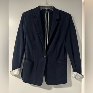 Express navy blazer size M. White pinstripe lining on cuffs